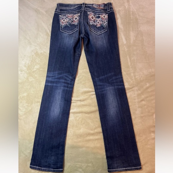 NWOT Miss Me Signature Straight Sequin Aztec Jeans - Picture 1 of 10